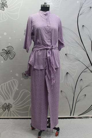 Purple Viscose Rayon Fabric Party Wear Designer Readymade Co Ord Set