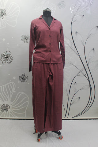 Maroon Color Viscose Rayon Party Wear Designer Readymade Co Ord Set