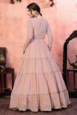 Load image into Gallery viewer, Georgette Fabric Party Wear Fancy Pink Color Sequins Work Gown
