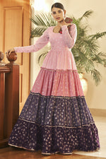 Load image into Gallery viewer, Georgette Fabric Foil Printed Work Anarkali Style Gown In Multi Color
