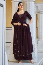 Load image into Gallery viewer, Purple Color Fantastic Georgette Fabric Palazzo Suit
