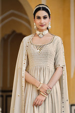 Load image into Gallery viewer, Appealing Georgette Fabric Palazzo Suit In Chikoo Color
