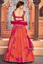 Load image into Gallery viewer, Cotton Fabric Printed Sangeet Wear Designer Lehenga Choli In Orange Color
