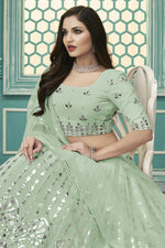 Load image into Gallery viewer, Graceful Georgette Embroidered Lehenga Choli In Sea Green Color
