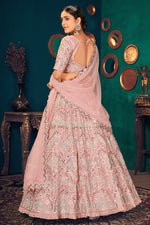 Load image into Gallery viewer, Beautiful Pink Color Georgette Fabric Embroidered Sangeet Wear Lehenga Choli
