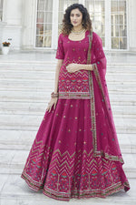 Load image into Gallery viewer, Rani Color Chinon Fabric Function Wear Stylist Lehenga Choli With Embroidered Work
