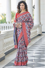 Load image into Gallery viewer, Beauteous Festive Look Navy Blue Color Saree In Patola Silk Fabric
