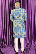 Load image into Gallery viewer, Fancy Blue Color Cotton Fabric Readymade Kurta Pyjama For Men
