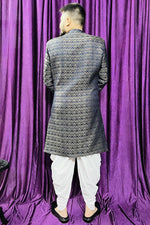 Load image into Gallery viewer, Men Blue Color Wedding Wear Designer Readymade Peshawari Style Indo Western
