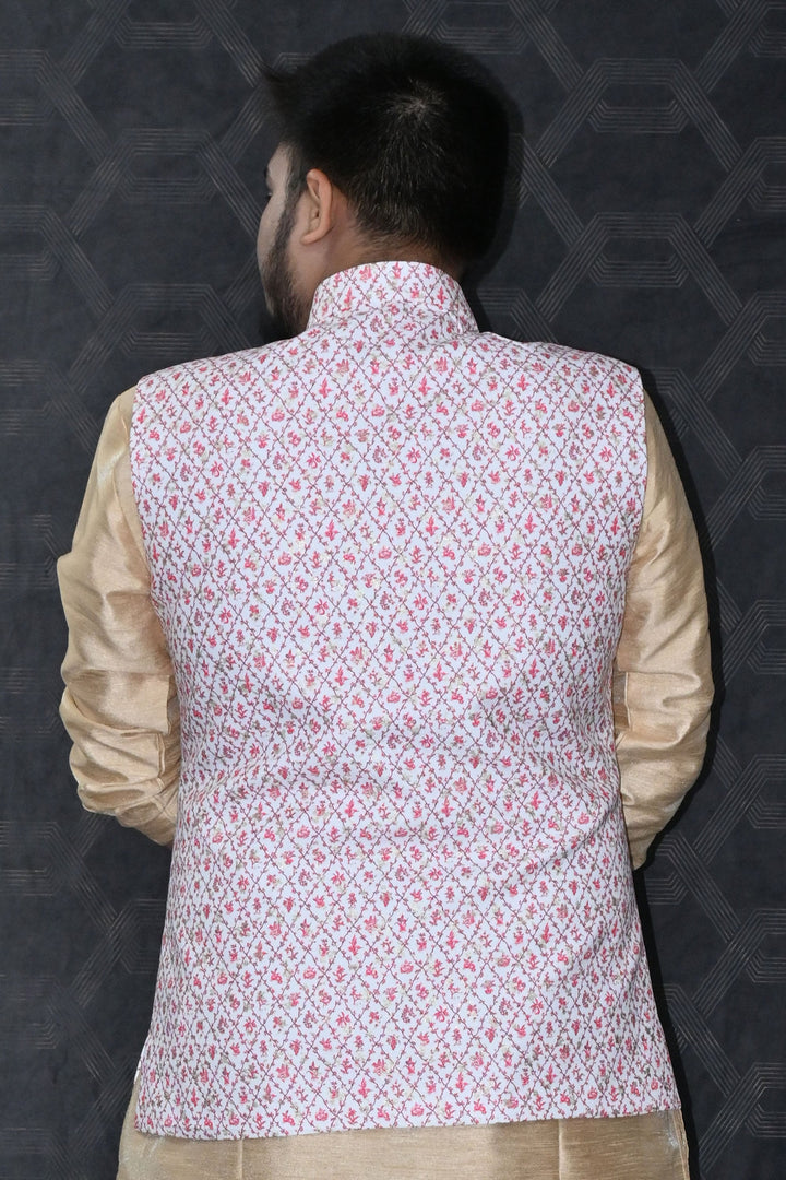 Cotton Function Wear Readymade Men Pink Color Stunning Jacket