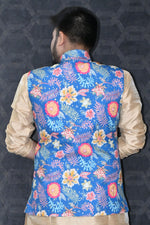 Load image into Gallery viewer, Festive Wear Cotton Readymade Lovely Men Blue Color Jacket
