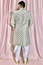 Load image into Gallery viewer, Silk Grey Color Wedding Wear Readymade Designer Men Indo Western
