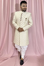 Load image into Gallery viewer, Gorgeous Silk Fabric Wedding Wear Readymade Indo Western For Men
