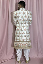 Load image into Gallery viewer, Silk Stunning Wedding Wear Cream Color Readymade Men Sherwani

