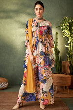 Load image into Gallery viewer, Multi Color Chinon Readymade Printed Palazzo Suit