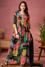 Load image into Gallery viewer, Printed Chinon Fabric Readymade Palazzo Suit In Multi Color