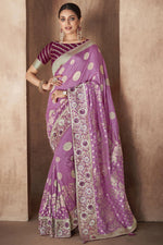 Load image into Gallery viewer, Lavender Color Silk Fabric Weaving Work Saree With Designer Blouse