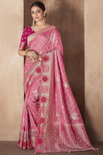 Load image into Gallery viewer, Trendy Weaving Work Pink Color Silk Fabric Saree With Designer Blouse