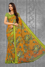 Load image into Gallery viewer, Regular Wear Mustard Color Printed Saree In Chiffon Fabric
