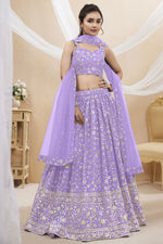 Load image into Gallery viewer, Radiant Lavender Color Embroidered Lehenga Choli In Georgette Fabric