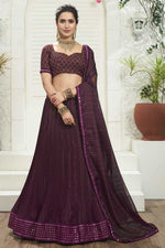 Load image into Gallery viewer, Purple Color Charming Organza Fabric Sangeet Wear Lehenga With Sequins Work
