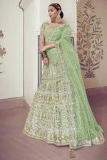 Load image into Gallery viewer, Sangeet Wear  Radiant Sea Green Color Lehenga Choli With Embroidered Work
