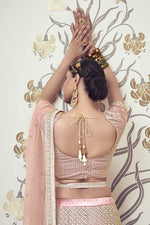 Load image into Gallery viewer, Sangeet Wear Stunning Peach Color Lehenga Choli In Net Fabric

