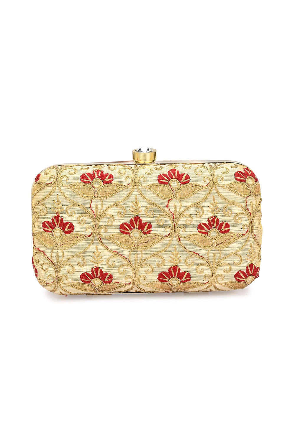 Dazzling Party Style Beige Color Clutch Purses In Fancy Fabric | Buy Online India