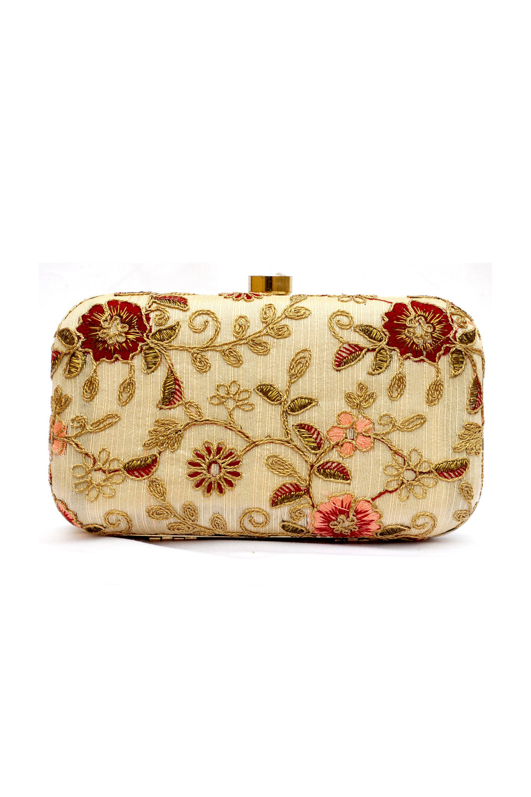 Radiant Party Style Cream Color Fancy Fabric Clutch Purses | Buy Online India