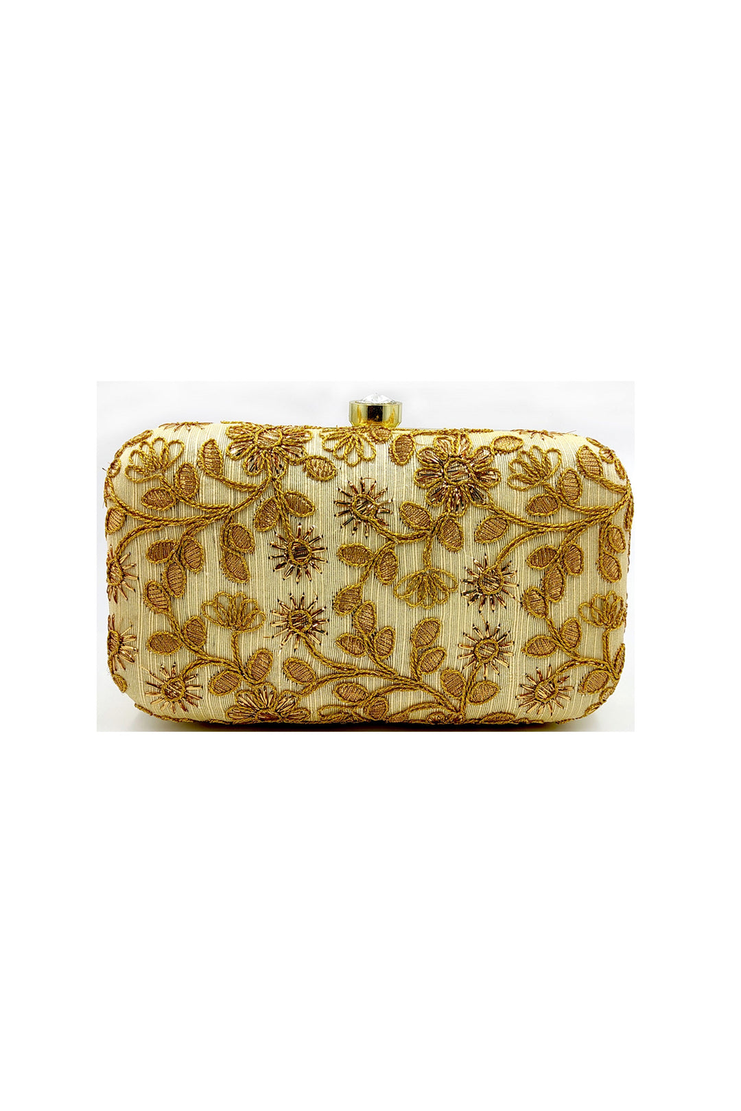 Incredible Party Style Fancy Fabric Cream Color Clutch Purses | Buy Online India