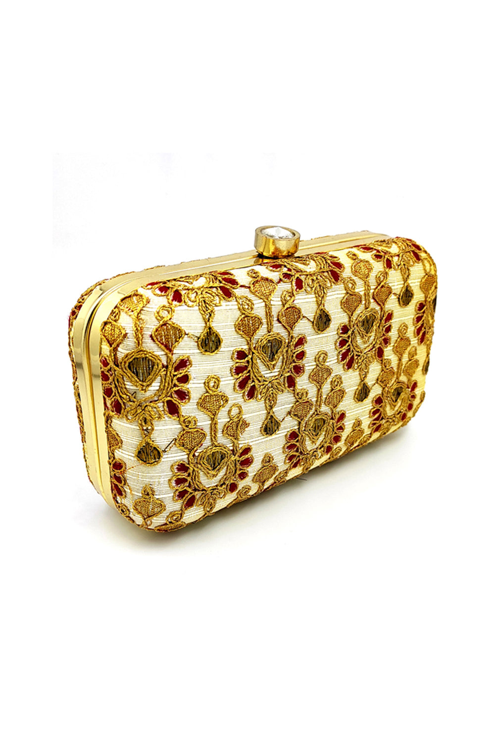 Winsome Party Style Fancy Fabric White Color Clutch Purses | Buy Online India