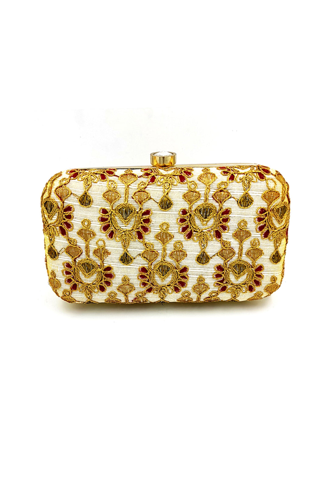 Winsome Party Style Fancy Fabric White Color Clutch Purses | Buy Online India
