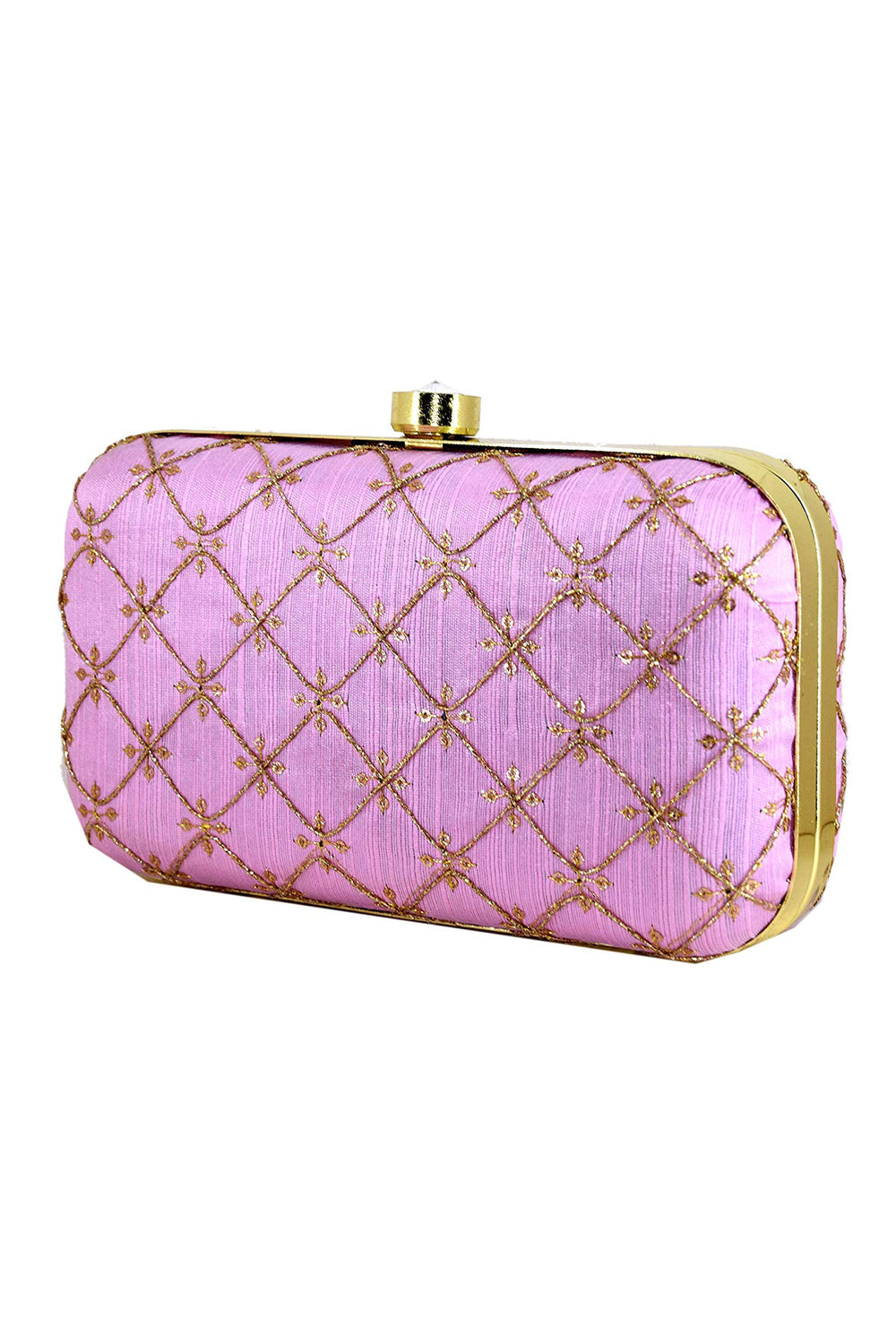 Purple Color Fancy Fabric Sober Party Style Clutch Purses | Buy Online India
