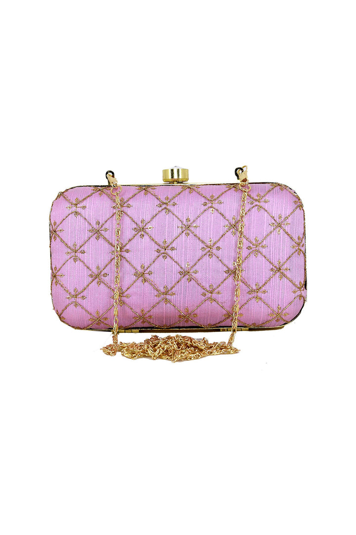 Purple Color Fancy Fabric Sober Party Style Clutch Purses | Buy Online India
