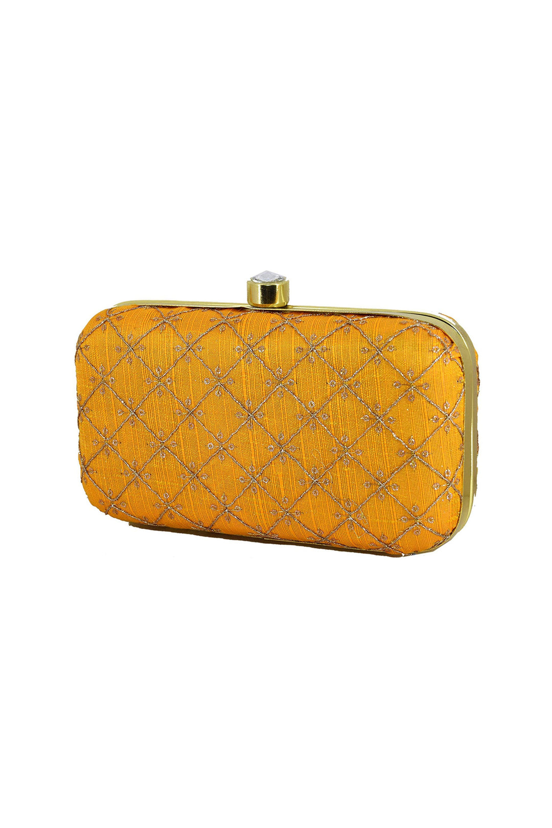 Mustard Color Party Style Engaging Fancy Fabric Clutch Purses | Buy Online India