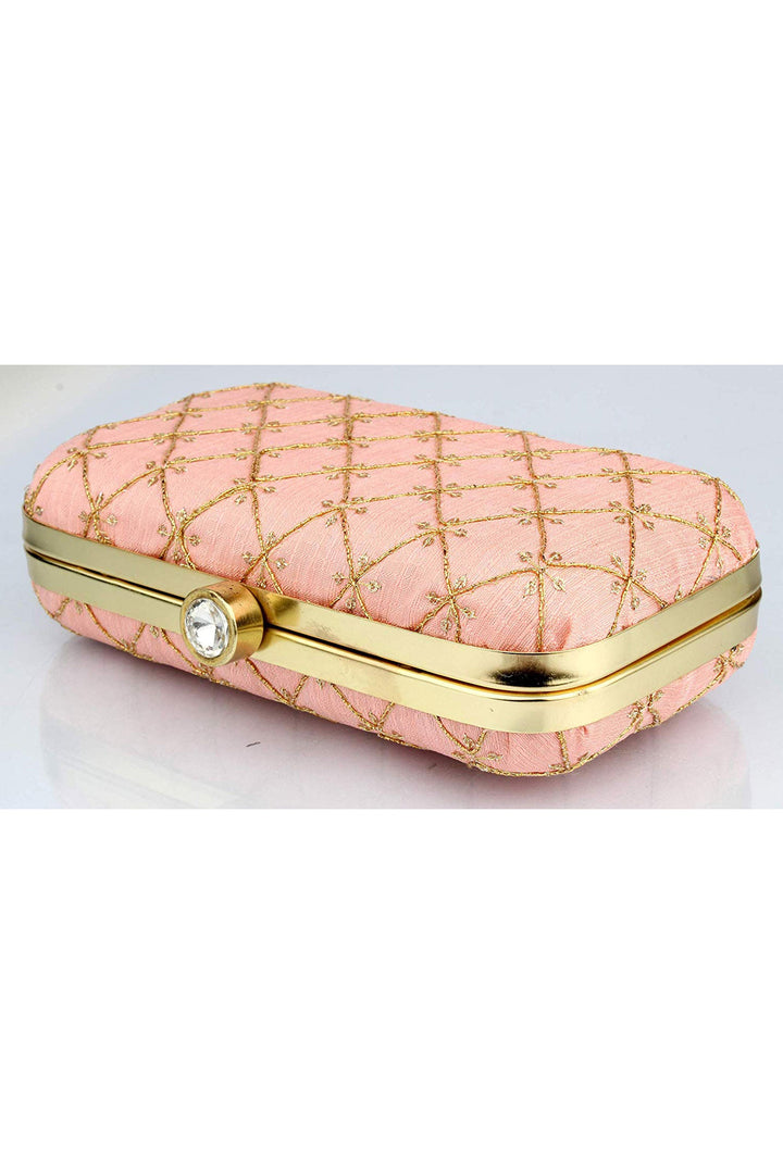 Fancy Fabric Special Party Style Pink Clutch Purses | Buy Online India