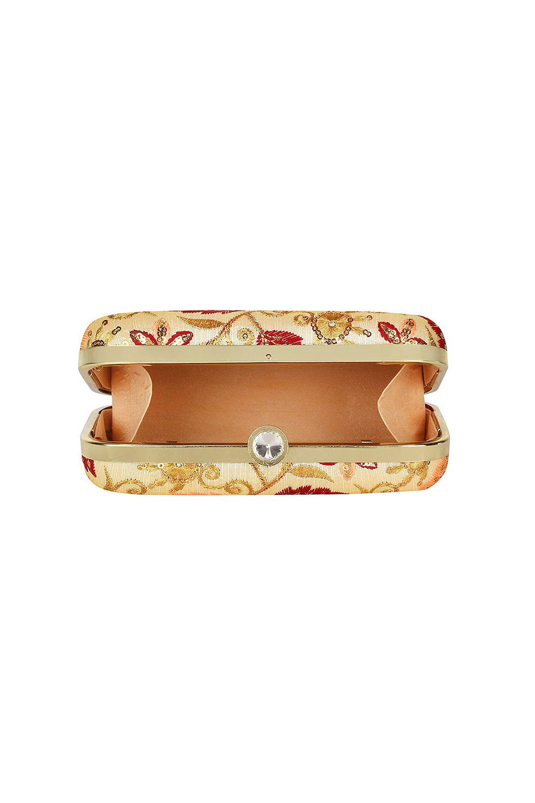 Fancy Fabric Beige Color Pleasance Party Style Clutch Purses | Buy Online India