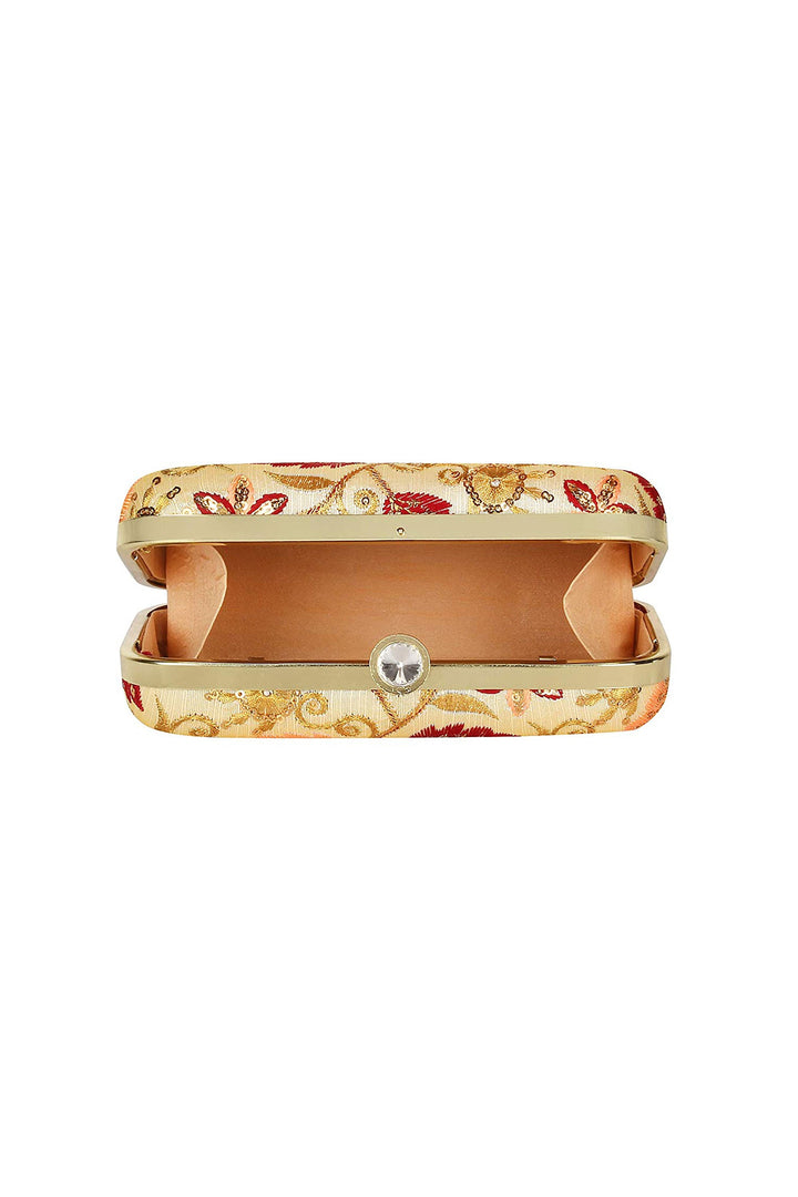 Fancy Fabric Beige Color Pleasance Party Style Clutch Purses | Buy Online India