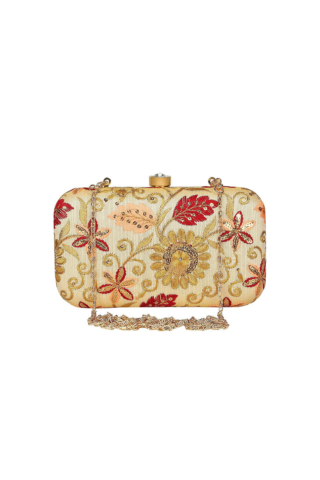 Fancy Fabric Beige Color Pleasance Party Style Clutch Purses | Buy Online India