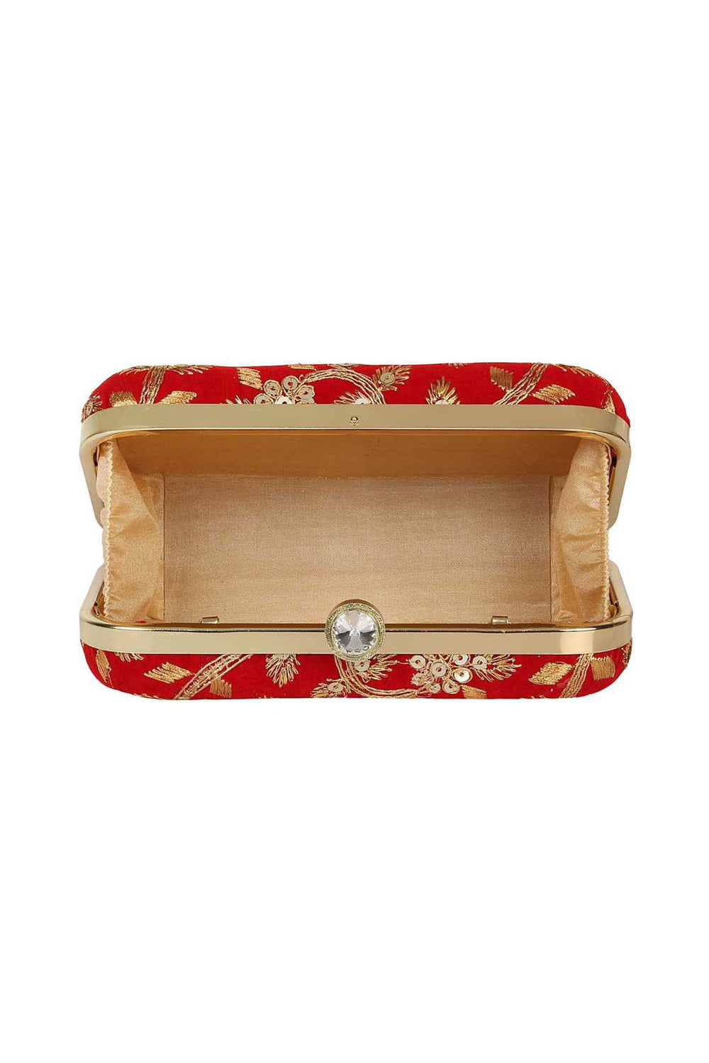Fancy Fabric Bewitching Party Style Clutch Purses In Red Color | Buy Online India