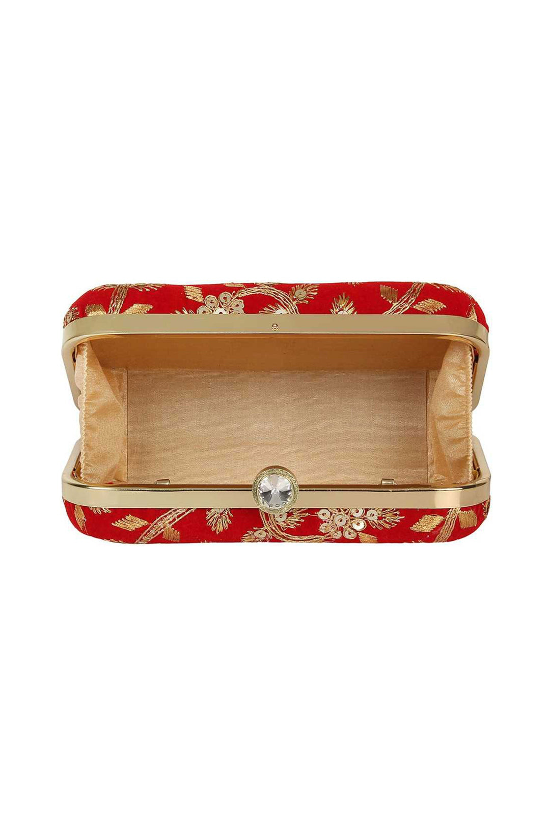 Fancy Fabric Bewitching Party Style Clutch Purses In Red Color | Buy Online India