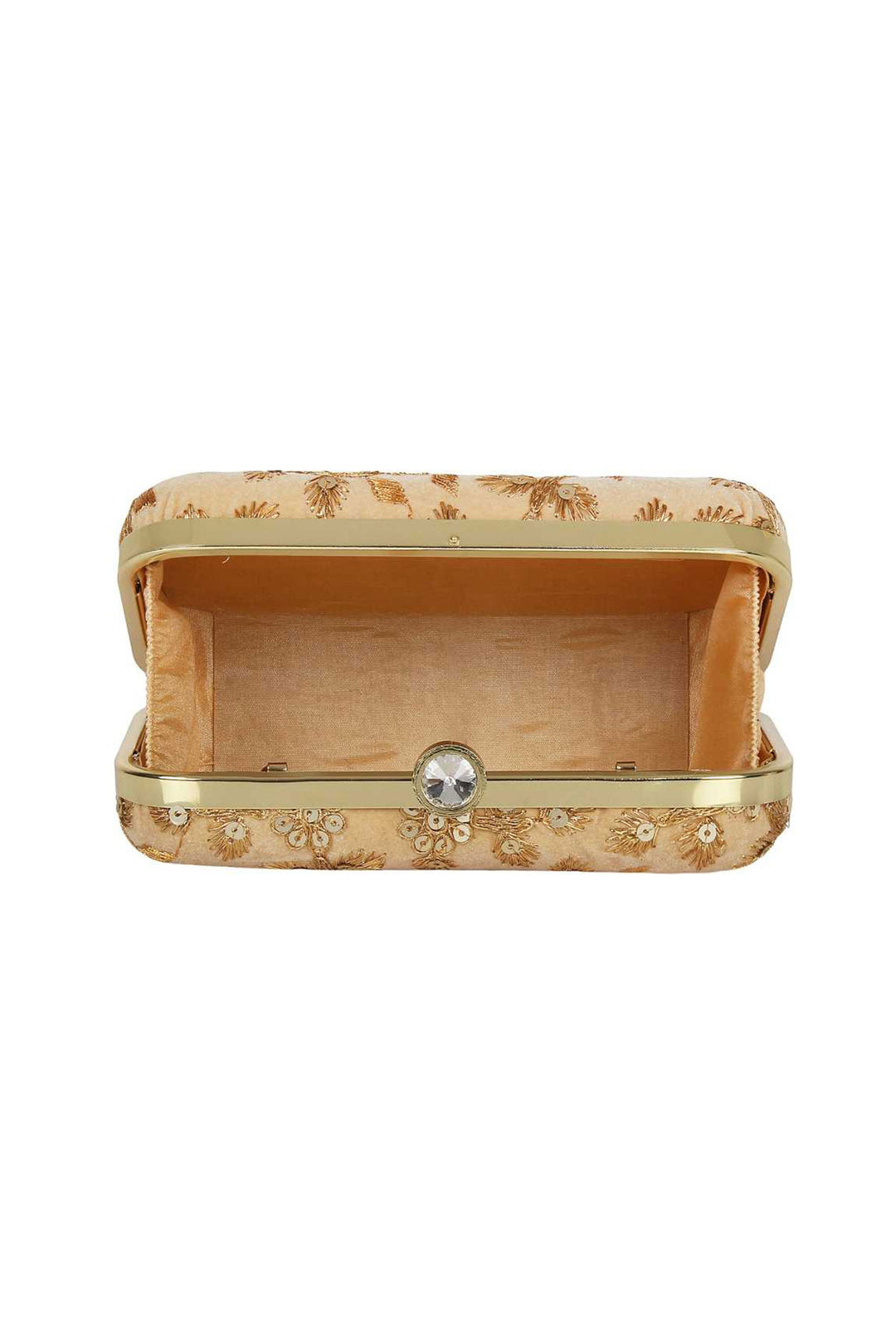 Cream Color Fancy Fabric Coveted Party Style Clutch Purses | Buy Online India