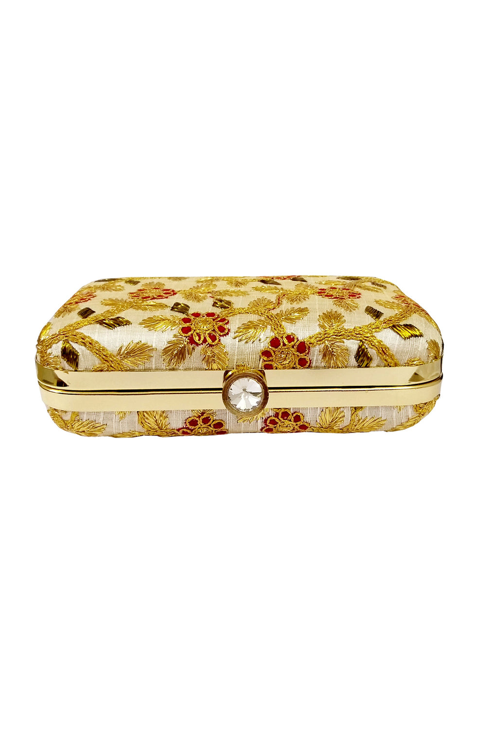 Fancy Fabric White Color Riveting Party Style Clutch Purses | Buy Online India