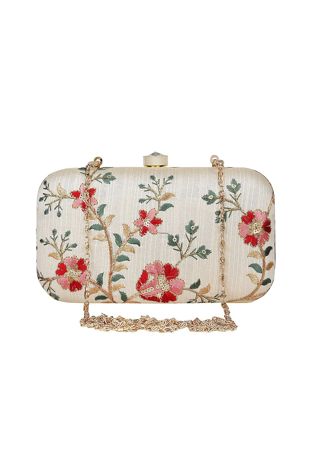 Fancy Fabric White Color Excellent Party Style Clutch Purses | Buy Online India