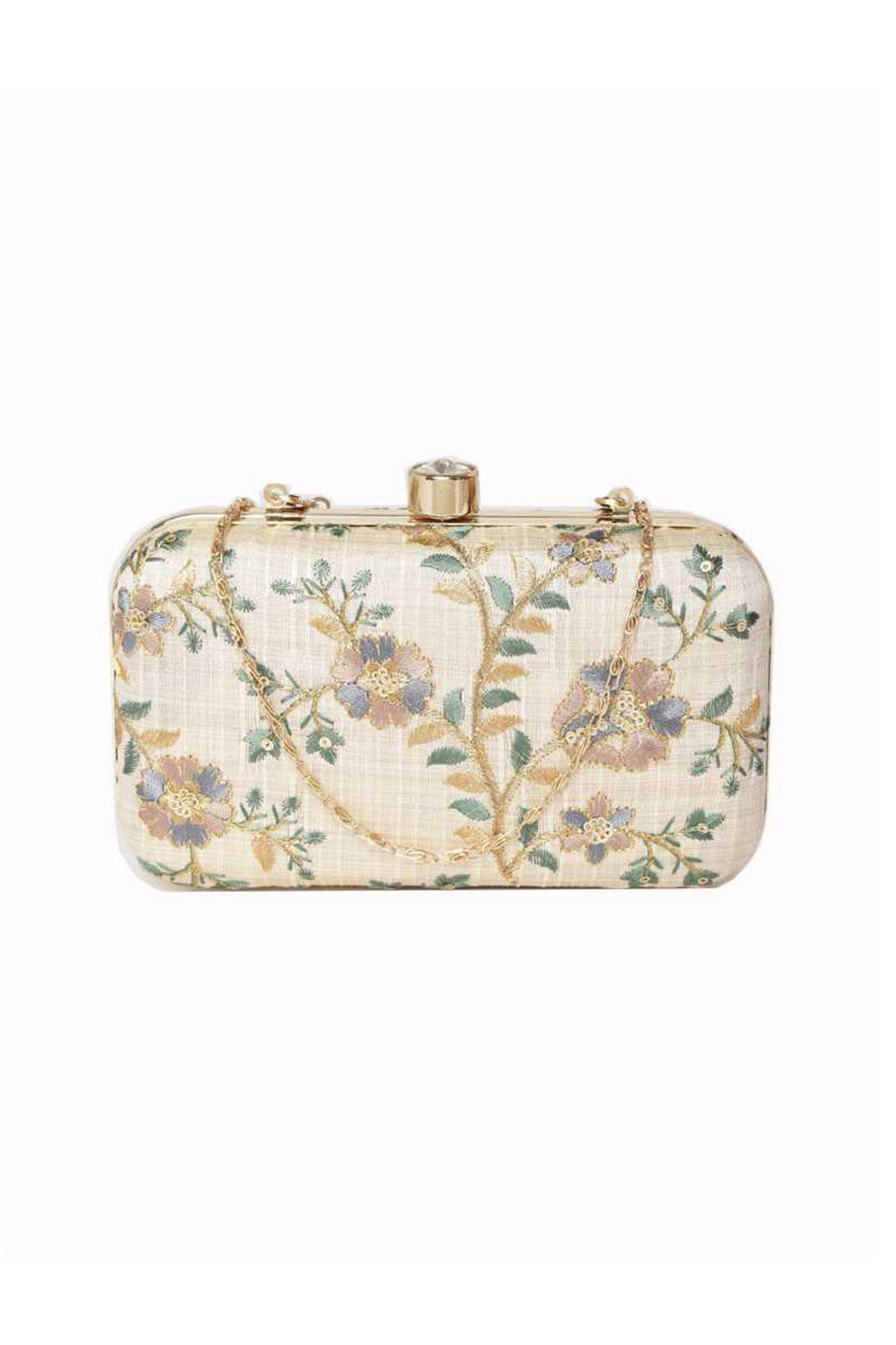 White Color Fancy Fabric Trendy Party Style Clutch Purses | Buy Online India