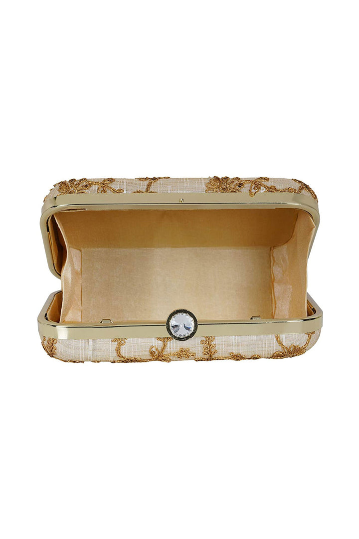 Fancy Fabric White Color Patterned Party Style Clutch Purses | Buy Online India