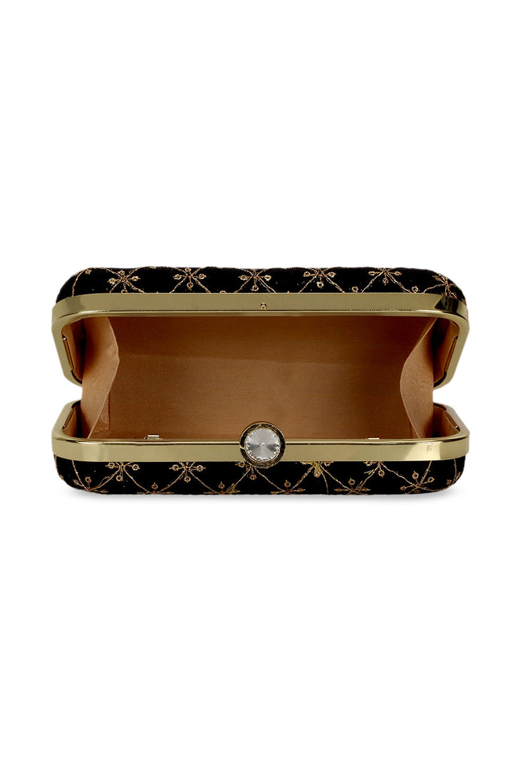 Excellent Fancy Fabric Navy Blue Color Party Style Clutch Purses | Buy Online India