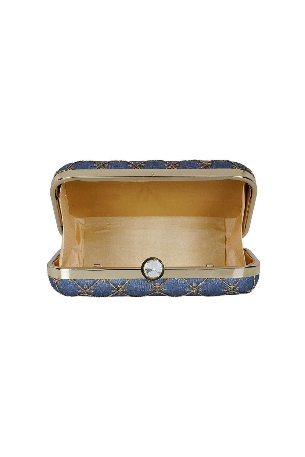 Sky Blue Color Fancy Fabric Stunning Party Style Clutch Purses | Buy Online India