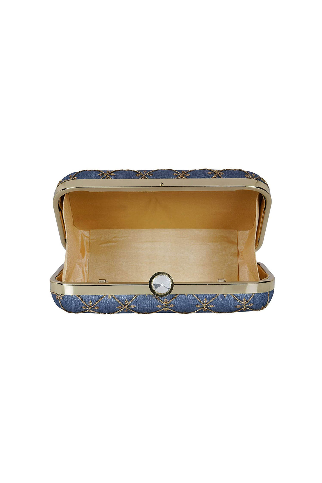 Sky Blue Color Fancy Fabric Stunning Party Style Clutch Purses | Buy Online India