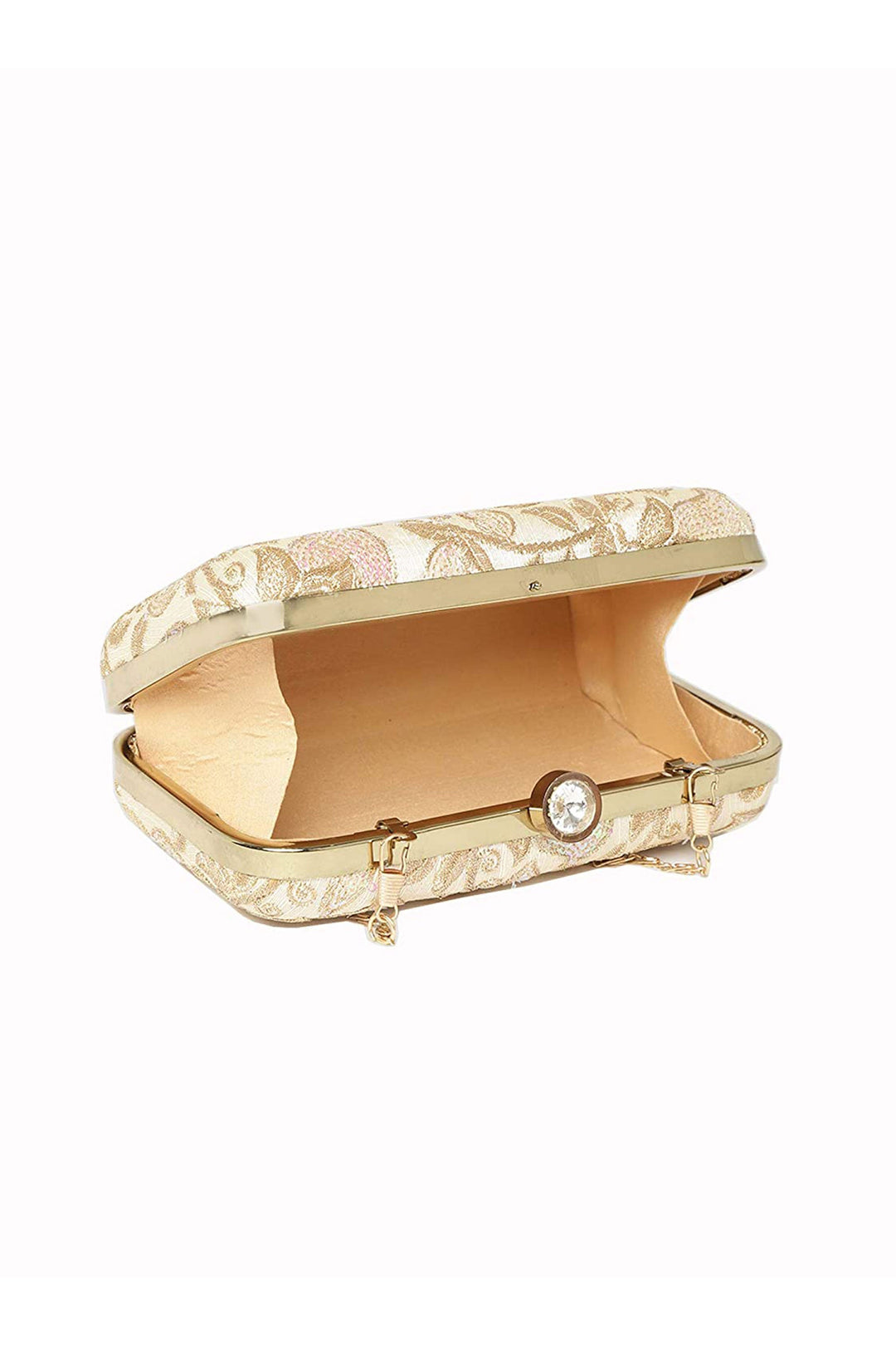 Incredible Fancy Fabric Cream Color Party Style Clutch Purses | Buy Online India